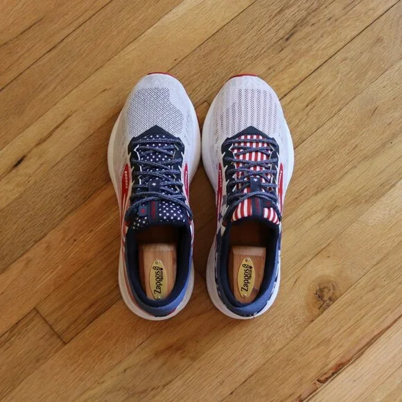 Brooks Red, White, and Blue Athletic Shoes - Picture 7 of 8